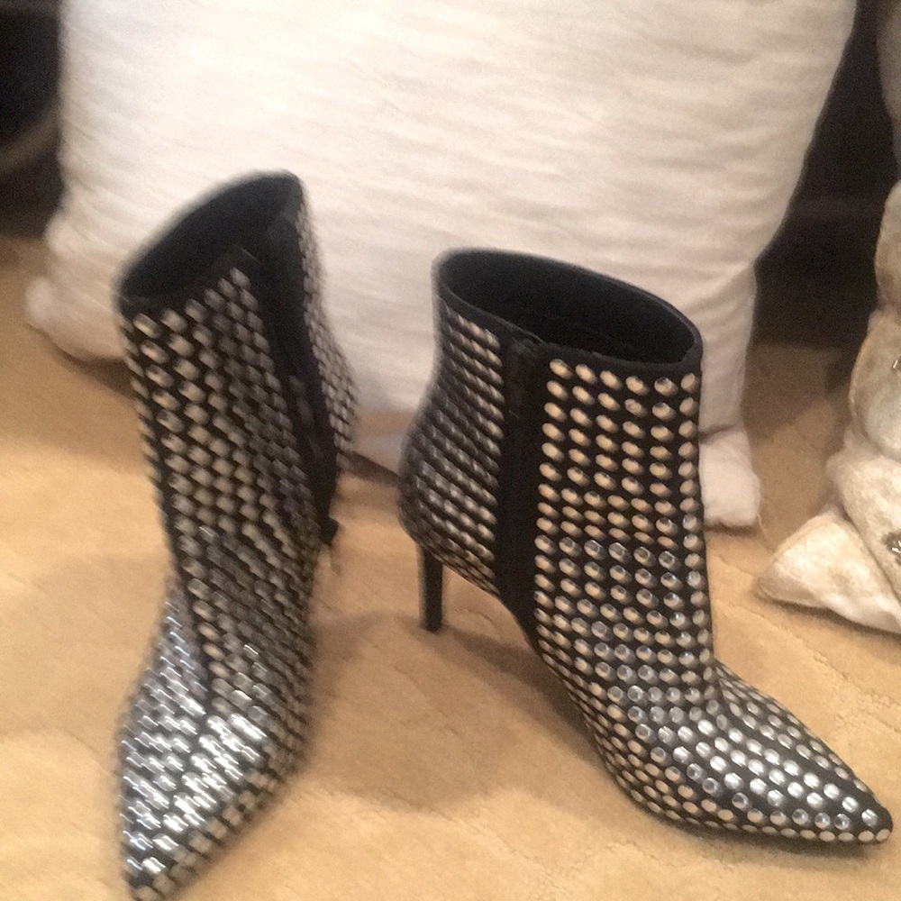 INC flat studded boots.  Worn twice.  3 1/2 inch heel